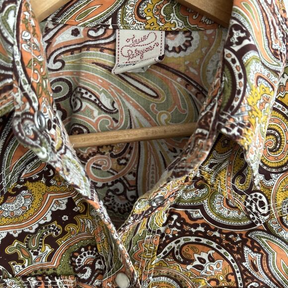 True Religion VTG Western Pearl Snap Shirt Paisley S Cowgirl Rodeo Country - Picture 2 of 10